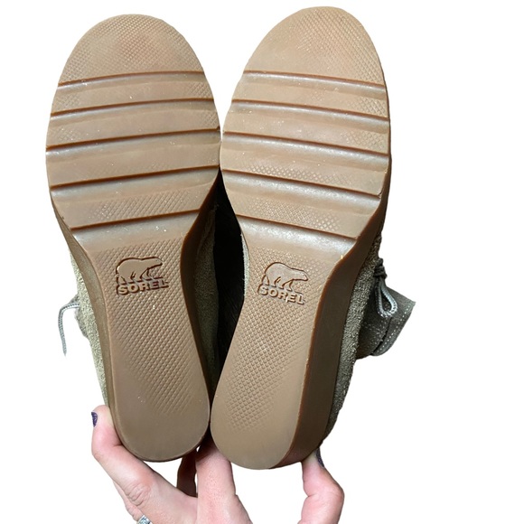 Sorel Toronto Suede Lace Up Wedges Ankle Boots Size 8.5 - Picture 6 of 10